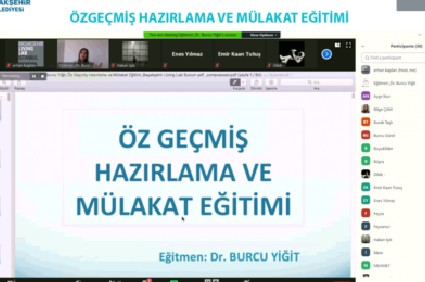 Özgeçmiş Hazırlama ve Mülakat Eğitimi Gençlere Online Olarak Verildi