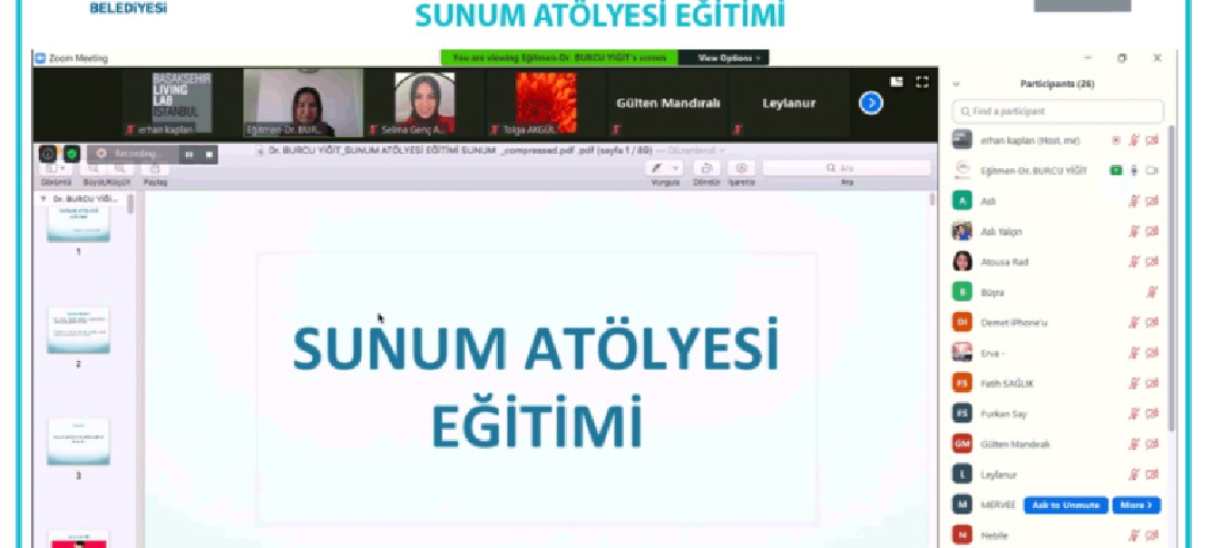 Sunum Atölyesi Eğitimi Canlı Ders Olarak Gerçekleşti