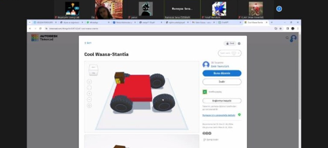 Tinkercad İle 3D Modellemenin Keyfini Çıkarttık.